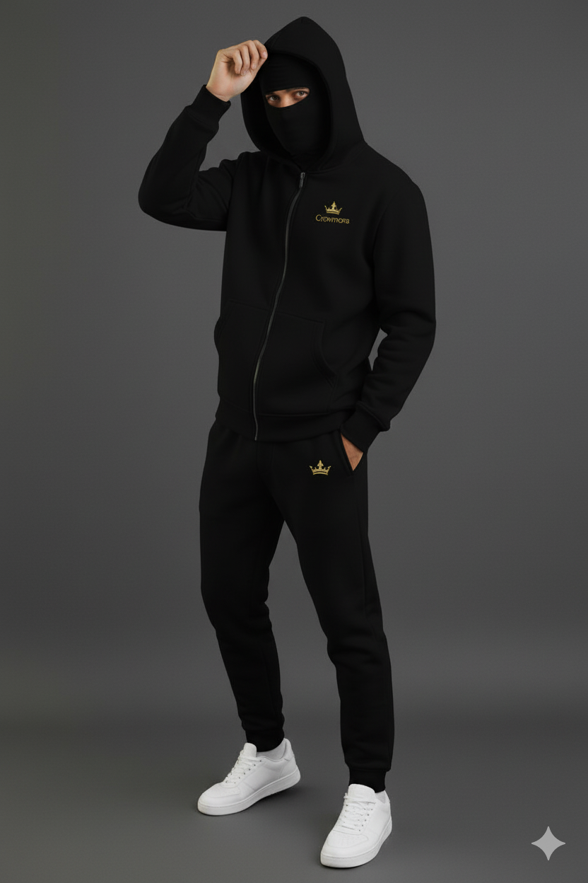 Loose Fit Men Trousers Black